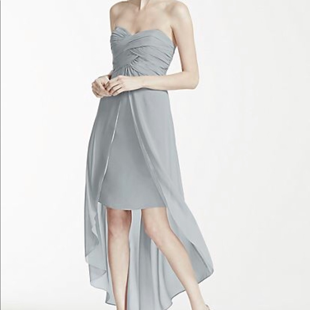 David’s Bridal hi-low dress